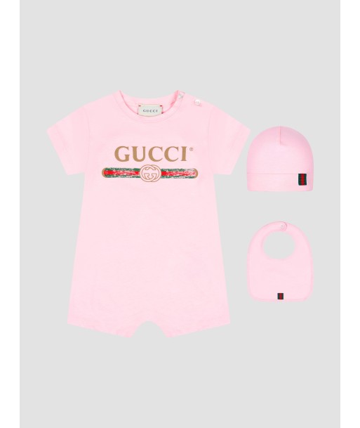 Gucci Baby Girls Romper Gift Set (3 Piece) Véritable concentré