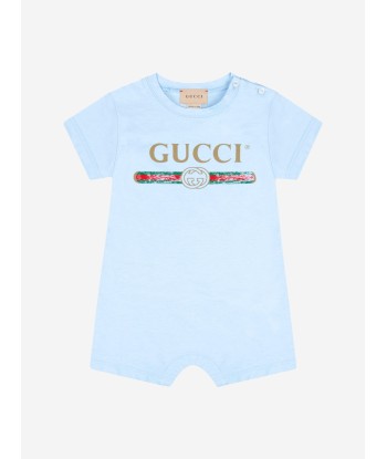 Gucci Baby Boys Romper Gift Set in Blue Paris Déstockage Promo