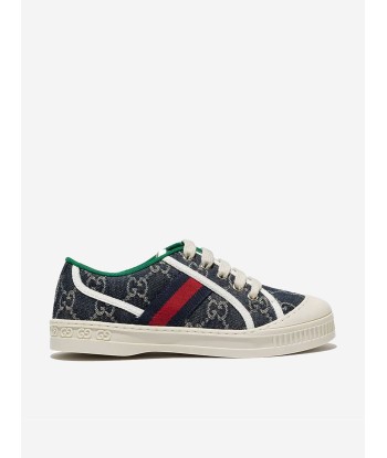 Gucci Unisex Denim Jacquard GG Tennis Trainers soldes