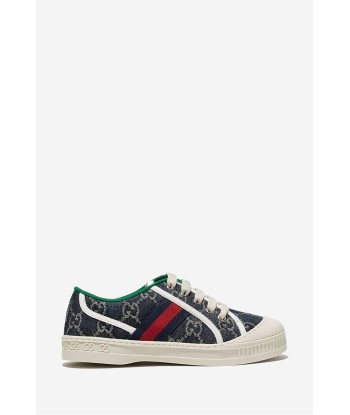 Gucci Unisex Denim Jacquard GG Tennis Trainers Faites des économies