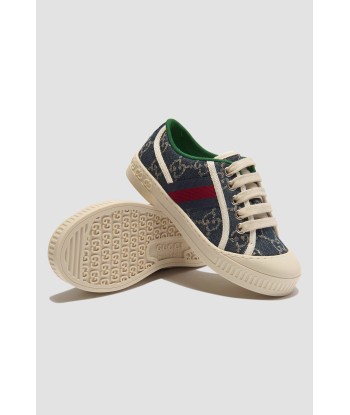 Gucci Unisex Denim Jacquard GG Tennis Trainers Faites des économies