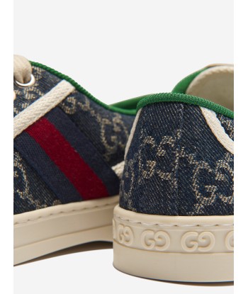 Gucci Unisex Denim Jacquard GG Tennis Trainers soldes