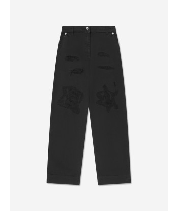 Dolce & Gabbana Girls Straight Leg Jeans in Black Véritable concentré