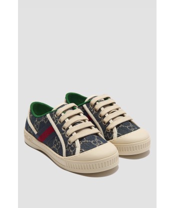 Gucci Unisex Denim Jacquard GG Tennis Trainers Faites des économies