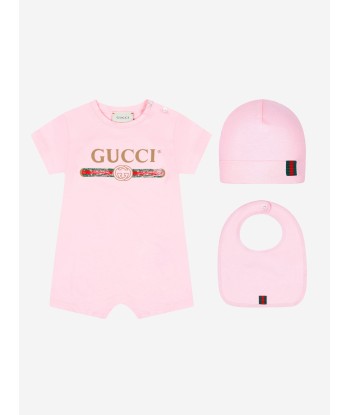 Gucci Baby Girls Romper Gift Set (3 Piece) Véritable concentré