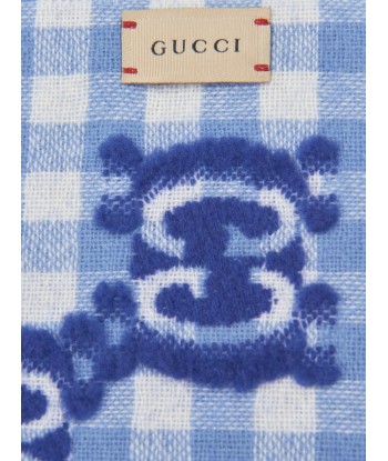 Gucci Baby GG Check Wool Blanket in Blue la livraison gratuite