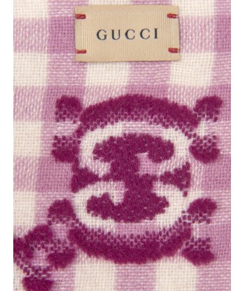 Gucci Baby Girls GG Check Wool Blanket in Pink Véritable concentré