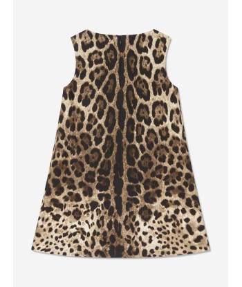 Dolce & Gabbana Girls Sleeveless Leopard Print Shift Dress in Beige en ligne des produits 