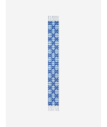 Gucci Kids GG Check Wool Scarf in Blue JUSQU'A -70%! 