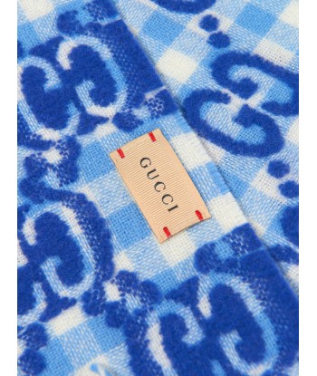 Gucci Kids GG Check Wool Scarf in Blue JUSQU'A -70%! 