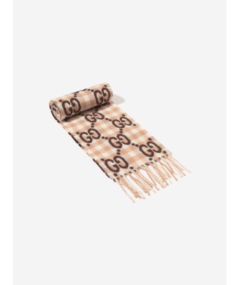 Gucci Kids Wool GG Check Scarf pas chere