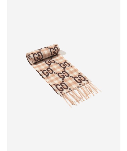 Gucci Kids Wool GG Check Scarf pas chere