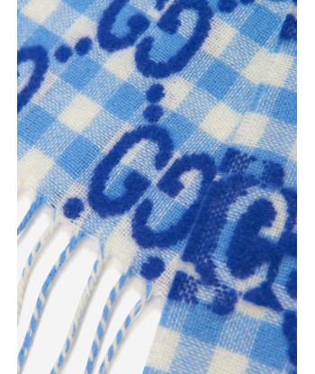 Gucci Kids GG Check Wool Scarf in Blue JUSQU'A -70%! 