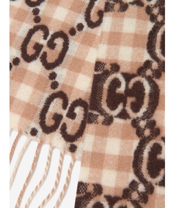 Gucci Kids Wool GG Check Scarf pas chere