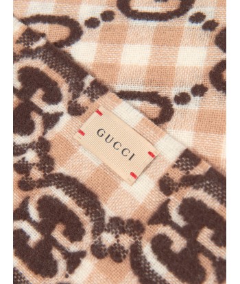 Gucci Kids Wool GG Check Scarf pas chere