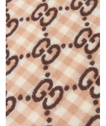 Gucci Baby GG Check Wool Blanket in Brown en ligne