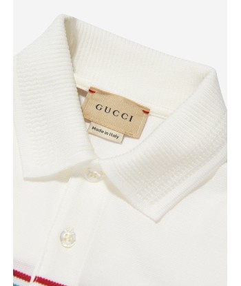 Gucci Boys Striped Logo Print Polo Shirt prix