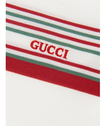 Gucci Boys Striped Logo Print Polo Shirt prix