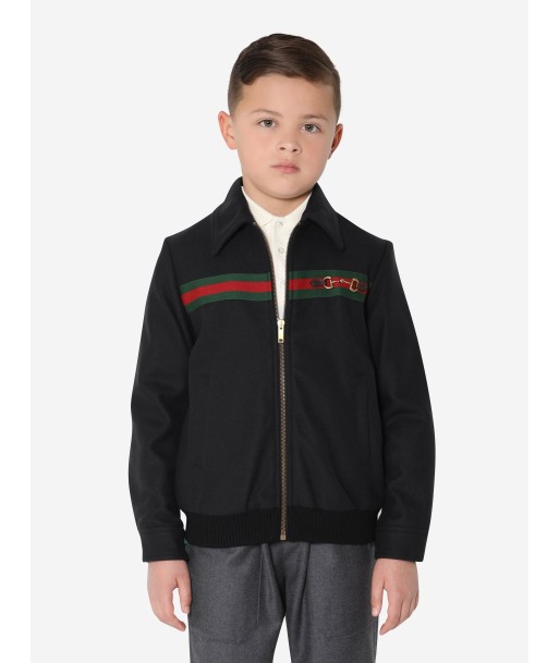 Gucci Boys Wool Horsebit Zip Bomber Jacket livraison gratuite