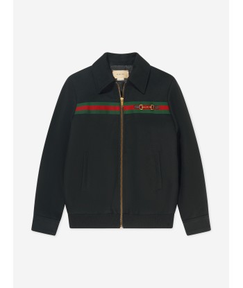 Gucci Boys Wool Horsebit Zip Bomber Jacket livraison gratuite