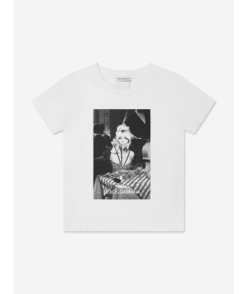 Dolce & Gabbana Girls Kim Kardashion Print T-Shirt in White vente chaude votre 