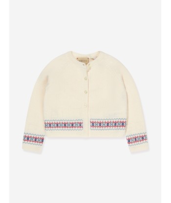 Gucci Baby Girls Wool Jacquard Cardigan pas chere