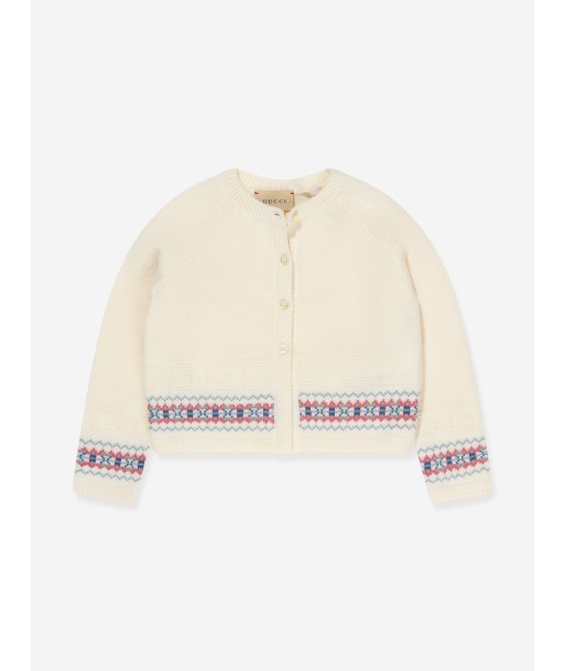 Gucci Baby Girls Wool Jacquard Cardigan pas chere