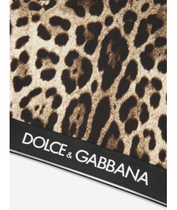 Dolce & Gabbana Girls Leopard Print Cropped Top in Beige pas cher 