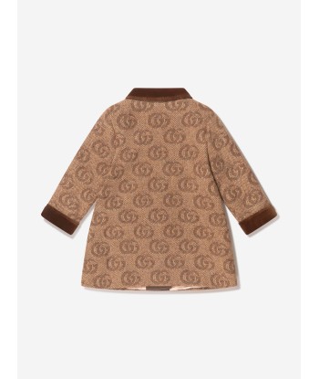 Gucci Baby Girls Wool Double GG Coat brillant des détails fins