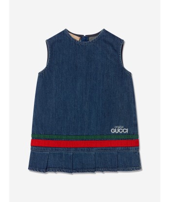 Gucci Baby Girls Denim Sleeveless Dress hantent personnes