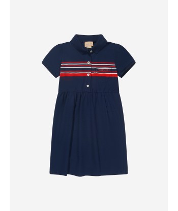 Gucci Girls Cotton Piquet Striped Dress destockage