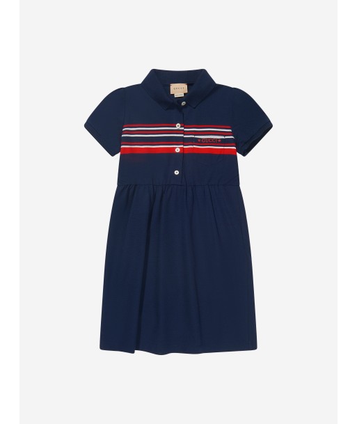 Gucci Girls Cotton Piquet Striped Dress destockage