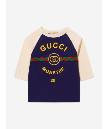 Gucci Kids Embroidered Long Sleeve T-Shirt pas cher chine