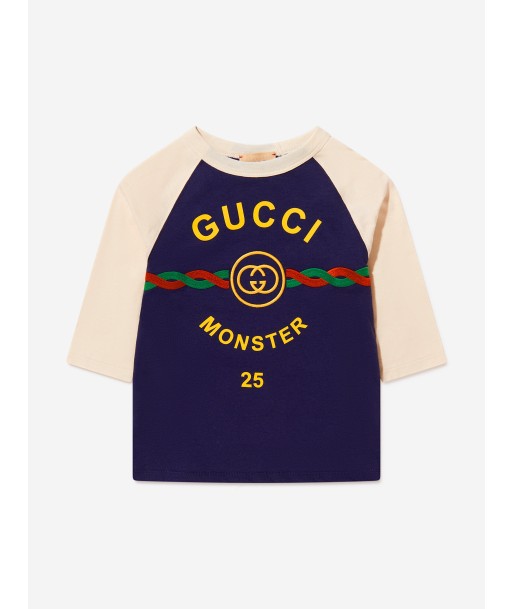 Gucci Kids Embroidered Long Sleeve T-Shirt pas cher chine