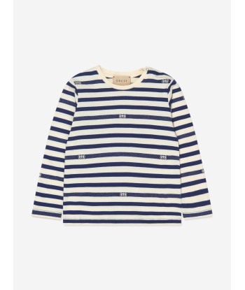 Gucci Baby Boys Striped Long Sleeve T-Shirt en stock