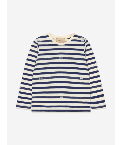 Gucci Baby Boys Striped Long Sleeve T-Shirt en stock