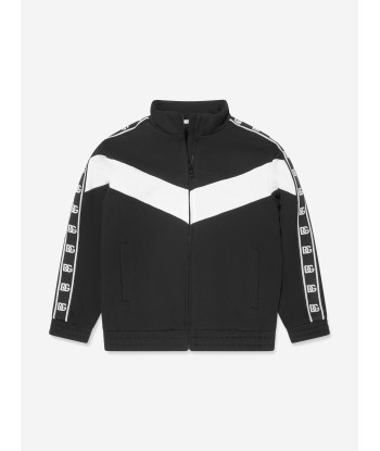 Dolce & Gabbana Kids Logo Zip Up Top in Black pas chere