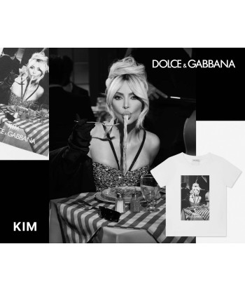 Dolce & Gabbana Girls Kim Kardashion Print T-Shirt in White vente chaude votre 