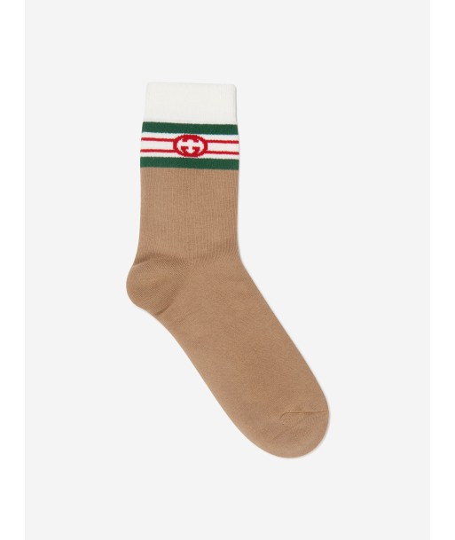 Gucci Kids Interlocking G Socks in Brown les ligaments