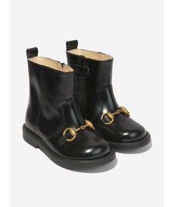 Gucci Girls Leather Horsebit Boots 2023