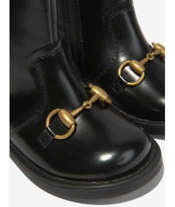 Gucci Girls Leather Horsebit Boots 2023