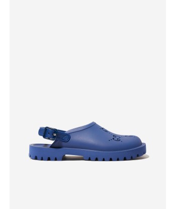 Gucci Kids GG Rubber Sandals in Blue de l' environnement