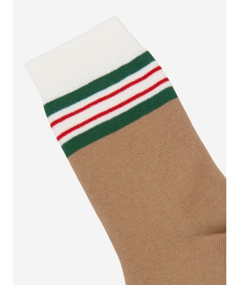 Gucci Kids Interlocking G Socks in Brown les ligaments