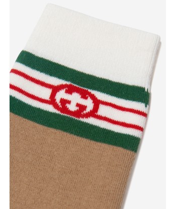 Gucci Kids Interlocking G Socks in Brown les ligaments