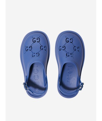 Gucci Kids GG Rubber Sandals in Blue de l' environnement