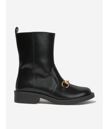 Gucci Girls Leather Horsebit Boots Venez acheter