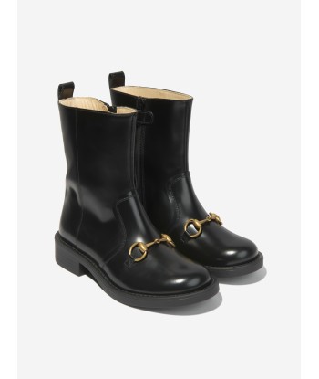 Gucci Girls Leather Horsebit Boots Venez acheter