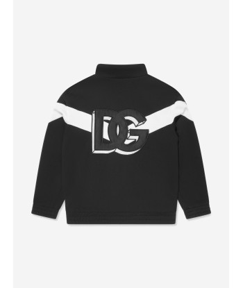 Dolce & Gabbana Kids Logo Zip Up Top in Black pas chere