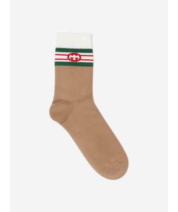 Gucci Kids Interlocking G Socks in Brown les ligaments