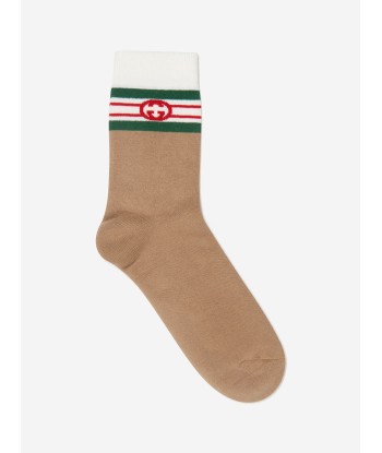 Gucci Kids Interlocking G Socks in Brown les ligaments